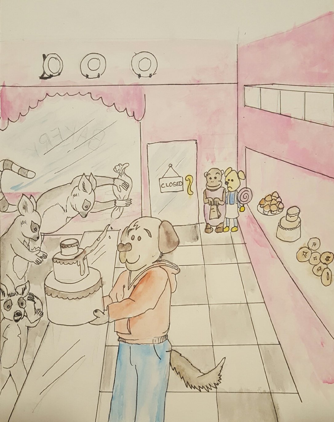 A watercolor rendering of Scene 2