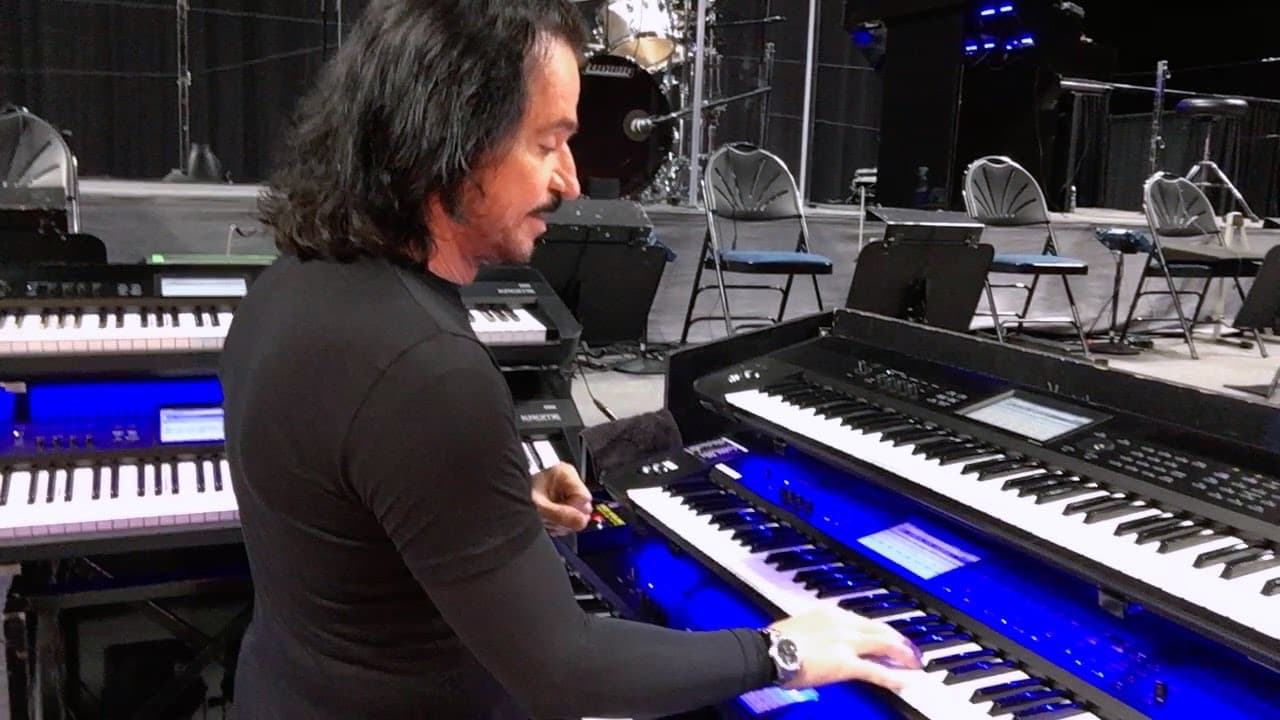 Yanni, surrounded by keyboards