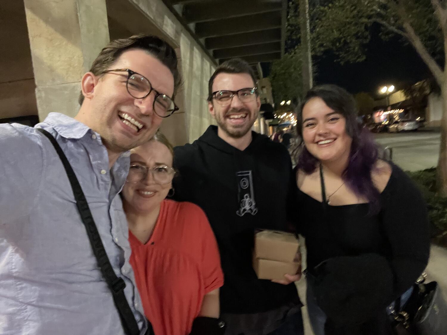 A selfie with Amy, Doug, and Gaby. Everybody's smiling but Amy looks like she's confused by something ridiculous I just said