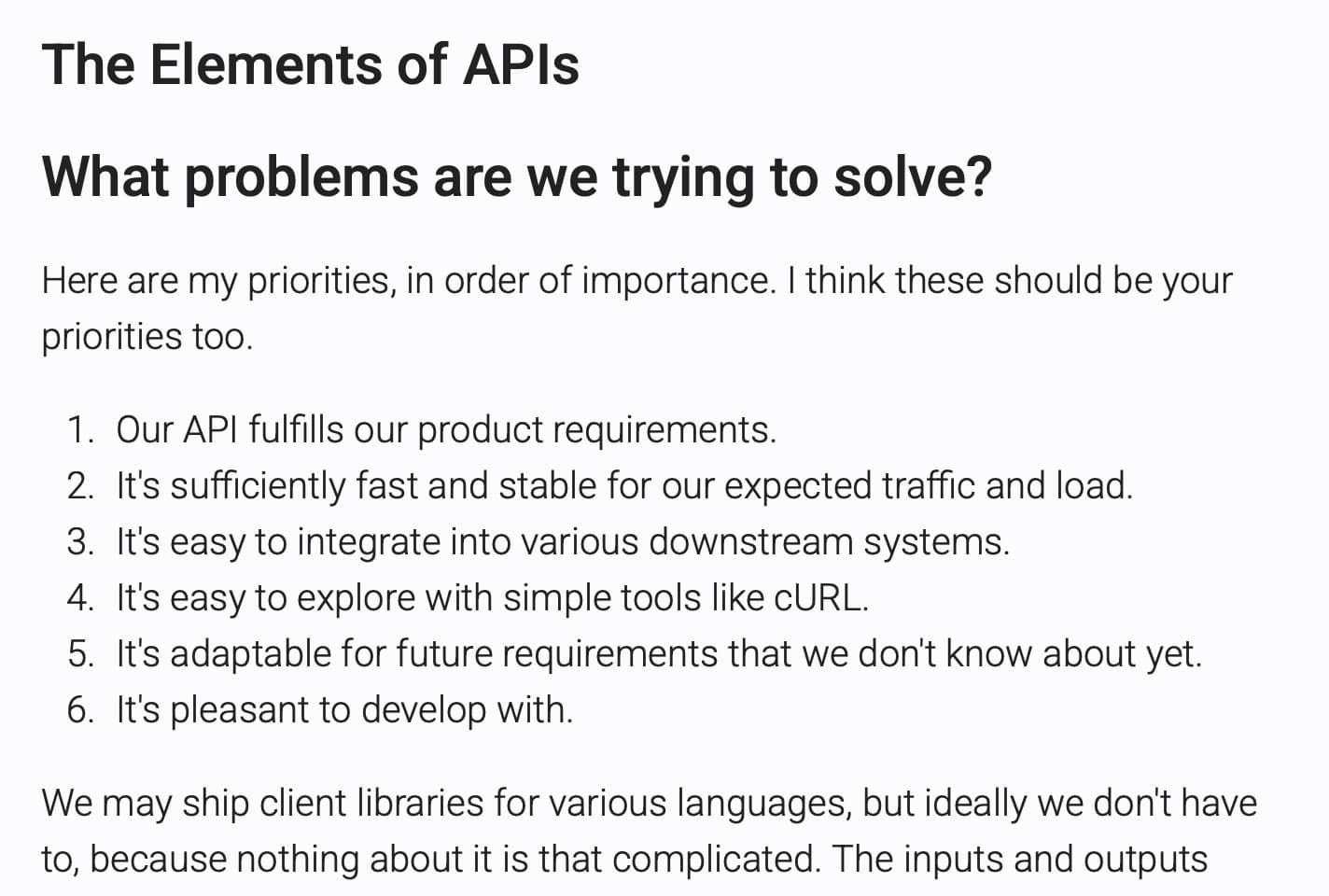 The Elements of APIs
